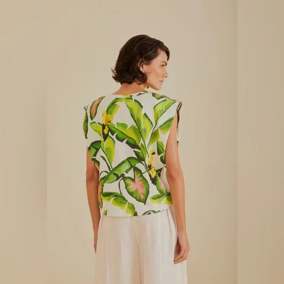 FARM Rio Off-White Summer Foliage T-Shirt - Picture 13 of 15